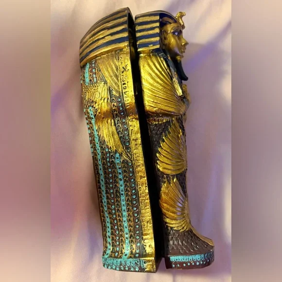 King Tutankhamen trinket box mummy sarcophagus vintage ancient Egypt decor - Picture 2 of 5